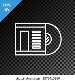 White line Vinyl disk icon isolated on transparent dark background.  Vector Illustration
