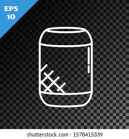White line Voice assistant icon isolated on transparent dark background. Voice control user interface smart speaker.  Vector Illustration - Powered by Shutterstock - Get 15% off with code: PIKWIZARD15