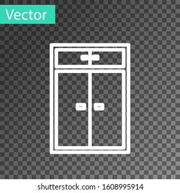 White line Wardrobe icon isolated on transparent background.  Vector Illustration