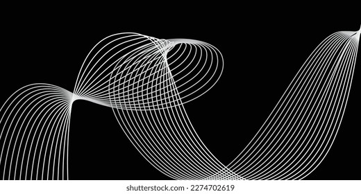 white line wave and black background