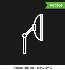 White line Windscreen wiper icon isolated on black background.  Vector Illustration