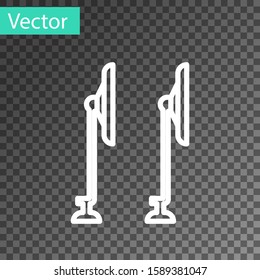 White line Windscreen wiper icon isolated on transparent background.  Vector Illustration