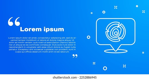 White line Wooden logs icon isolated on blue background. Stack of firewood.  Vector