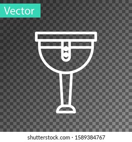 White line Wooden pirate leg icon isolated on transparent background.  Vector Illustration