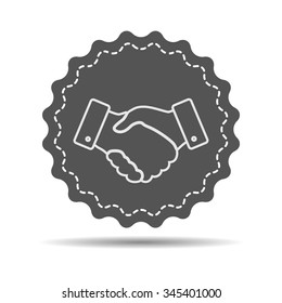 white linear Handshake vector icon. design for business and finance concept