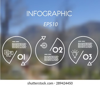 White Linear Infograhic Set Of Circles. Infographic Concept.