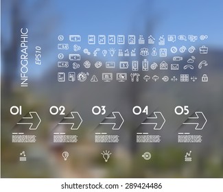 white linear infographic outline arrows. infographic concept.