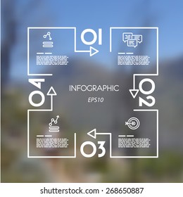 white linear infographic square with squares. infographic concept.