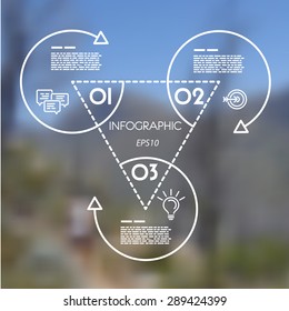white linear infographic template from rings. infographic concept.
