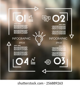 white linear infographics square. infographic concept.