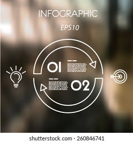 white linear infogtraphics circle arcs. infographic concept.
