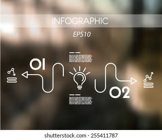 white linear simple infographics with bulb. infographic concept.