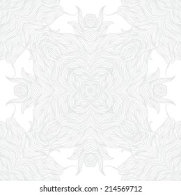 White linear texture in vintage style with ornament imitating frost pattern on windows for Christmas and holiday decor or wedding invitation. Seamless vector background for winter fashion