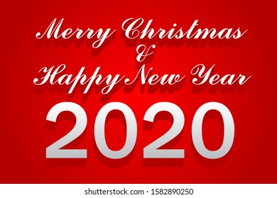 White lines 2020 New Year on a red background Creative element for design luxury cards invitations party for the New Year and Christmas Modern design white line 2020 festive invitation card Vector