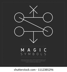 White lines creating mysterious symbol standing for sorcery spell