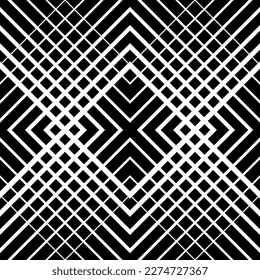 Líneas blancas formando un patrón de marineros hombus. Diseño de fondo gráfico de moda. Textura abstracta moderna y elegante. Plantilla monocroma para impresiones, textiles, envoltura. Ilustración del vector