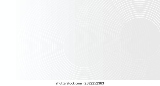 white lines glowing geometric lines on gray background. Modern shiny blue circle lines pattern simple modern