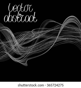 White Lines and Grey Waves for Your Design. Vector Illustration