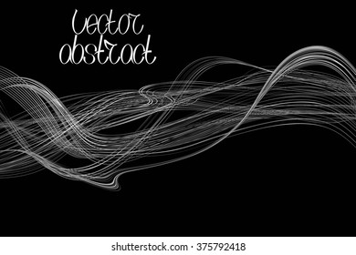 White Lines and Grey Waves for Your Design. Vector Illustration