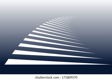 White lines on blue background. Symbolic stripes of zebra crossing. Vector art. 