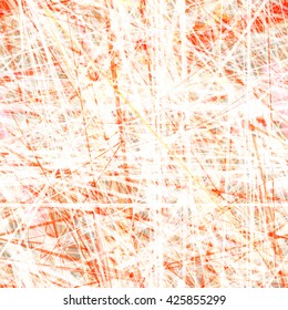 White lines on a orange backdrop. Like scratches or streaks. Abstract seamless vector background