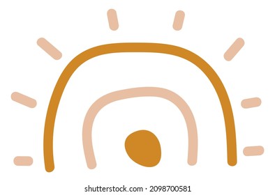 White lines rainbow. Simple style, minimalism, modern, doodle.