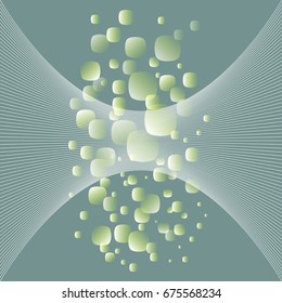 White lines and squares with rounded corners on grey background