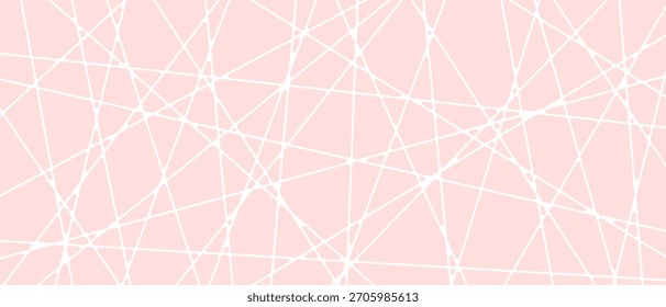 White lines Voronoi pattern on pink background, Cell division design template for web tiles on the site, Abstract polygonal background.