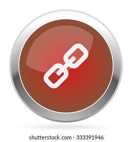 White Links icon on red web app button