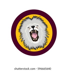 white lion head face vector, illustration  head