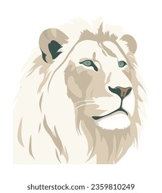 White Lion Head icon isolated illustration