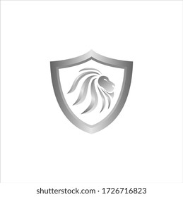 White Lion Head Logo Design Vector Illustration