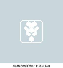 WHITE LION MINIMALIST DESIGN LOGO VECTOR