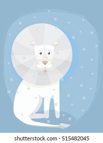 White Lion and snow
Vector illustration of a cute white lion on the blue background. 