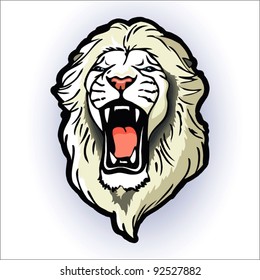 white lion - vector illustration background