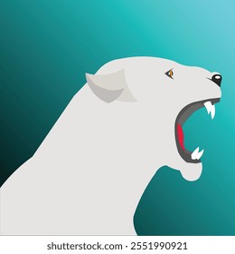 Diseño de Ilustración vectorial de la leona blanca de alta calidad limpia