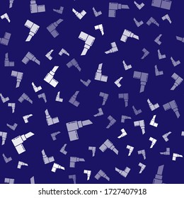 White Lipstick icon isolated seamless pattern on blue background. 8 March. International Happy Women Day.  Vector Illustration