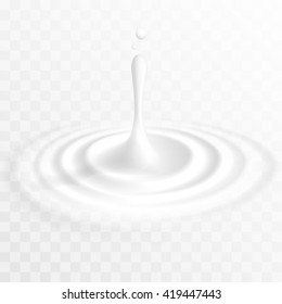 White Liquid Drop With Ripple Surface