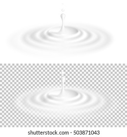 White liquid drop with ripple surface. EPS 10 vector file included