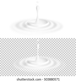 White liquid drop with ripple surface. EPS 10 vector file included