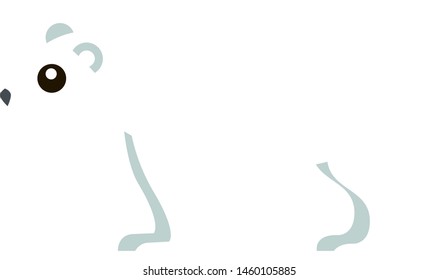 White little bear, illustration, vector on white background.