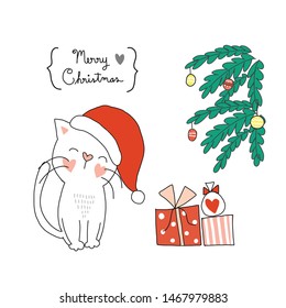 White Little Cat on Christmas Day