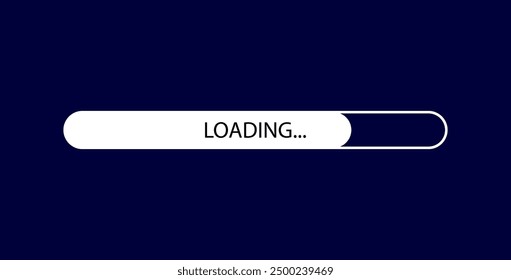 White loading bar on blue background. Vector illustration. EPS 10.