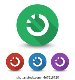White Loading icon in different colors set