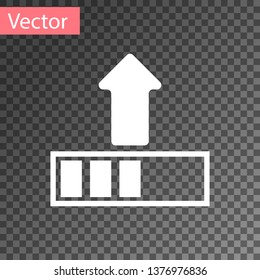 White Loading icon isolated on transparent background. Upload in progress. Progress bar icon. Vector Illustration