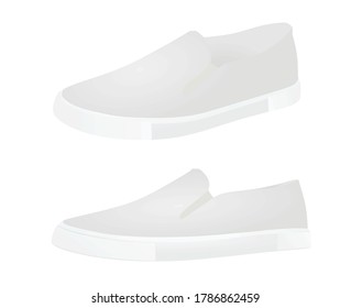 White loafer shoes. vector illustration