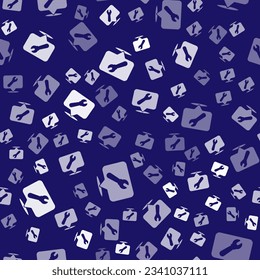White Location with wrench spanner icon isolated seamless pattern on blue background. Adjusting, service, setting, maintenance, repair, fixing.  Vector Illustration