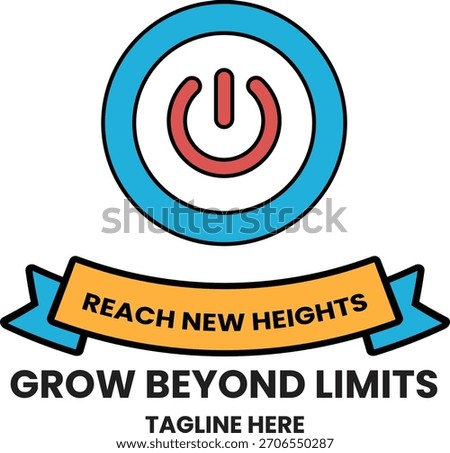 A white logo with a button and the words "grow beyond limits" written below it. The logo is meant to represent the idea of reaching new heights and pushing beyond limitations
