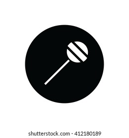 White lollipop icon vector illustration. 