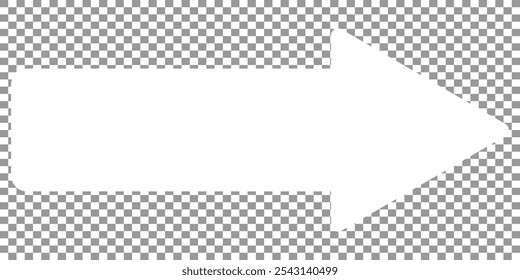 white long arrow vector icon pointing to right site on transparent background eps 10.